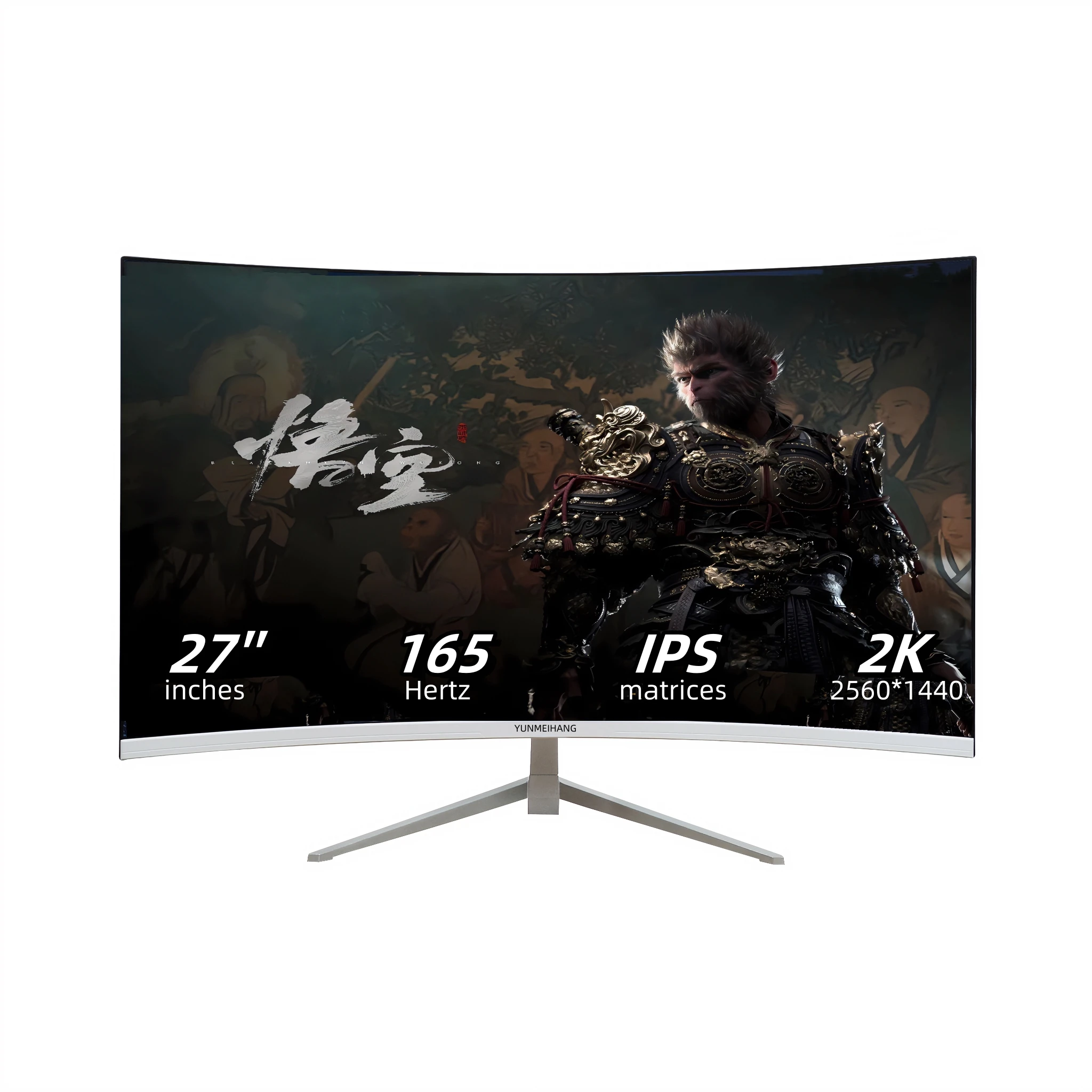 Monitor de 27 ”yunmeihang monitor Curvo para Jogos 2K de 165Hz, SEM moldura