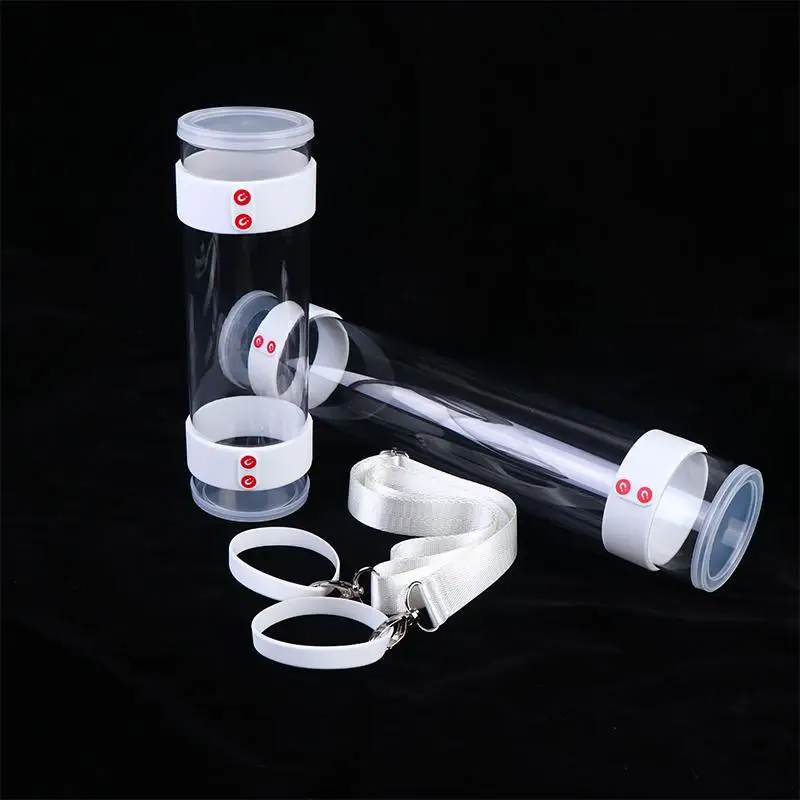 New Magnetic Transparent Shuttlecocks Storage Tube Adjustable Shoulder Strap Badminton Cylinder Badminton Balls HolderAcc