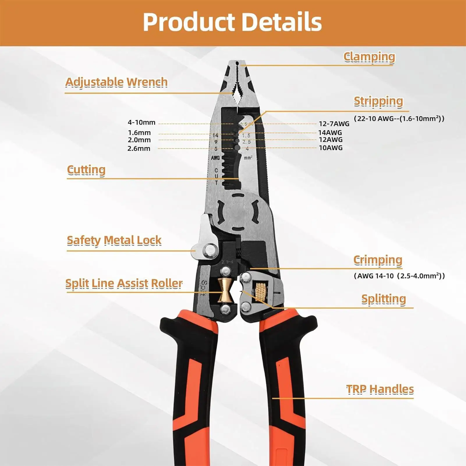 

Щипцы для зачистки проводов, резак для обжима проводов, инструмент для зачистки кабеля, ручной инструмент для зачистки, многофункциональный щипцы для кабеля для сети, дома