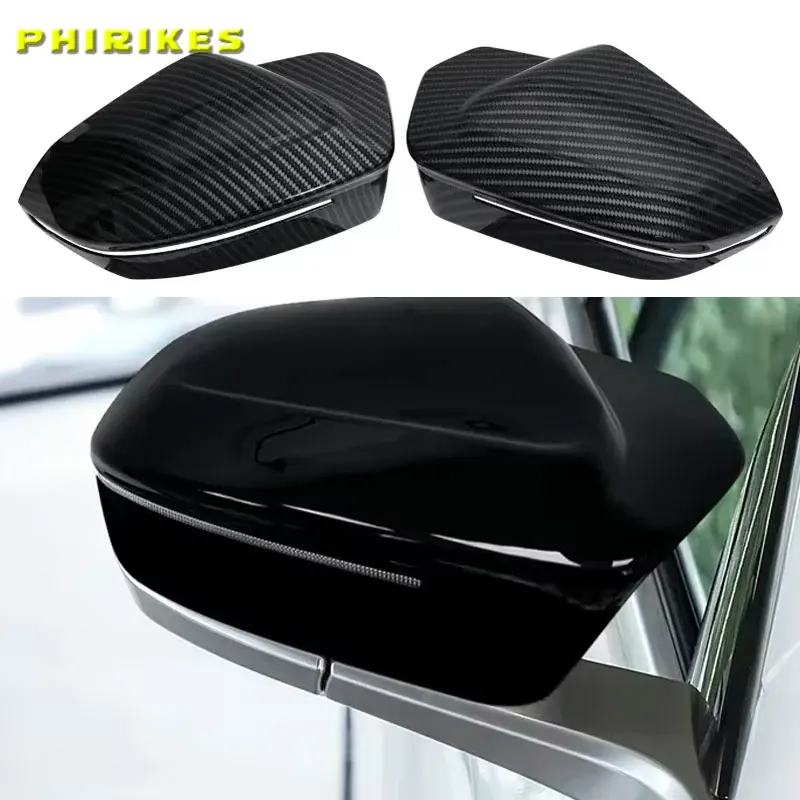 

For BMW 5 7 I5 I7 Series G60 G61 G68 G70 M5 G90 2023+ Rear View Side Mirror Cover Caps Carbon fiber pattern Accessories