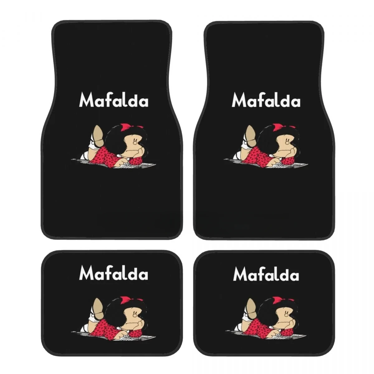

Mafalda 4 шт. хрустальный бархатный женский автомобильный коврик, противообрастающий автомобильный коврик, аксессуары для салона автомобиля