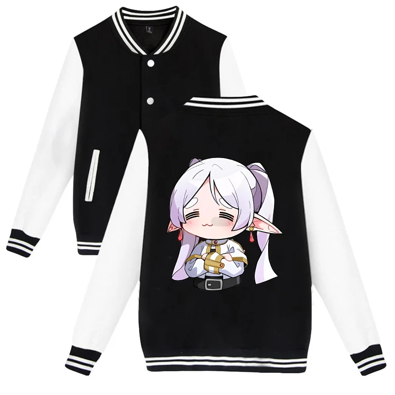 Hot Frieren Baseball Jacket Coat Fashion Men Women Hoodie Sweatshirts Tops Long Sleeve Pocket Hoodies Jackets
