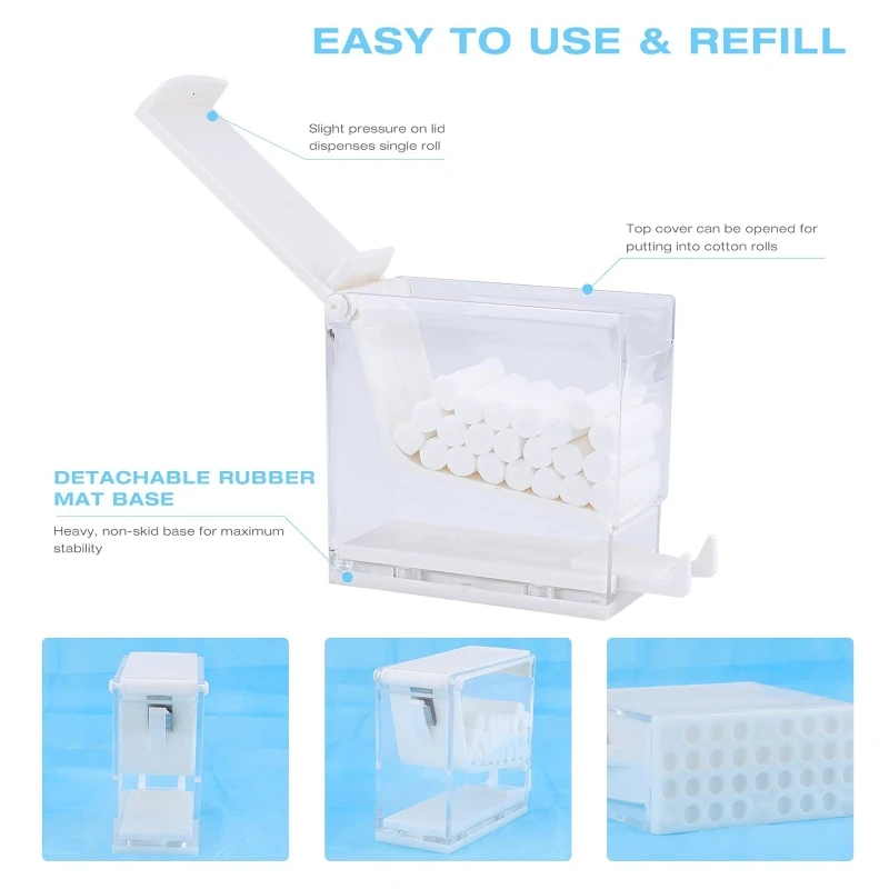 Distributeur rouleaux coton dentaire Q1QD, boîte rangement Portable pour rouleaux coton orthodontique