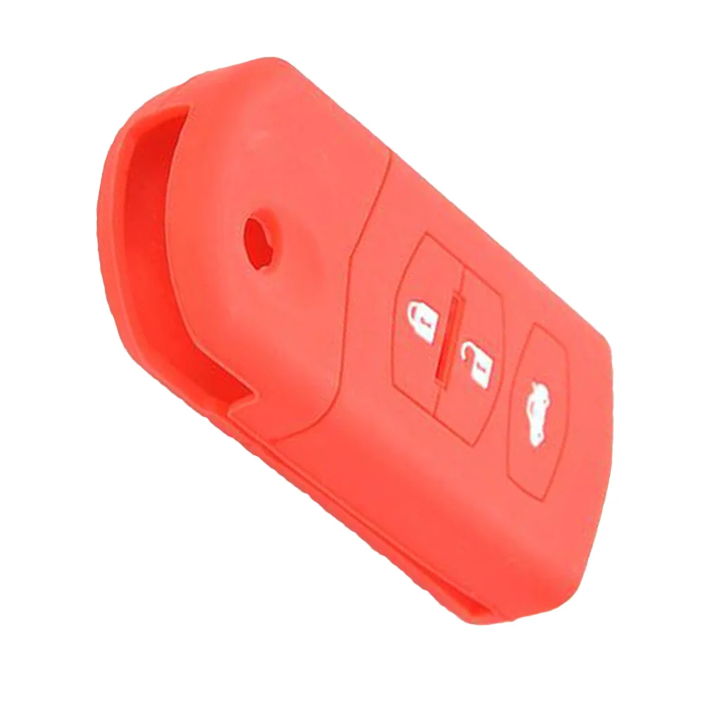 3 Buttons Key Shell Keyless Entry Remote Case Car Accessories Fit for Mazda (Red) key container car key container