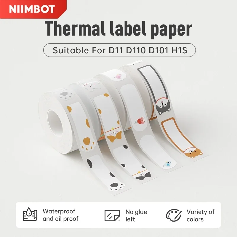 Niimbot D11/D101/D101/H1/H1S/ Label White Colorful Price Label Transparent Label Date Tag Thermal Paper Storage Office Label