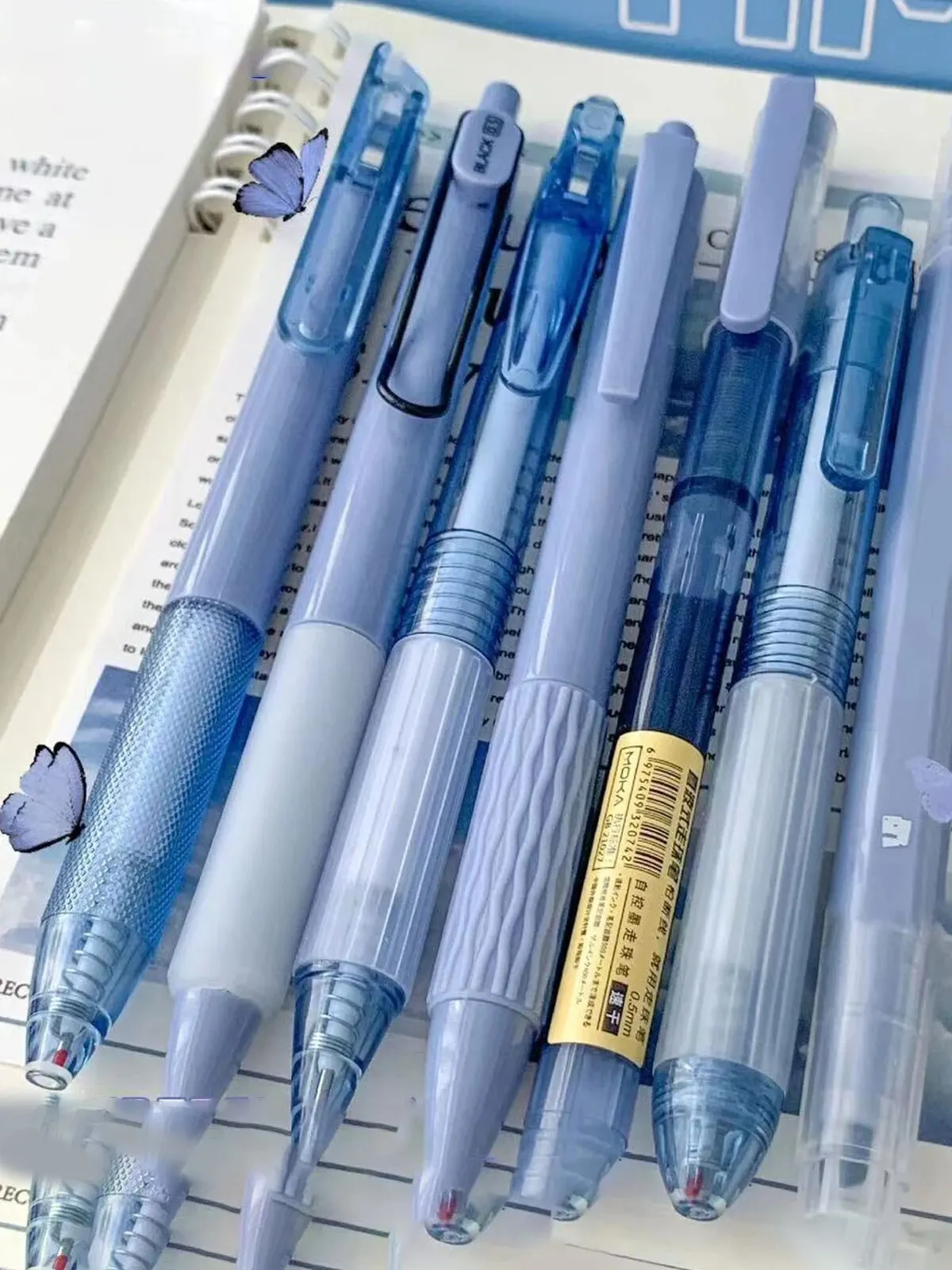 

7pcs Boxed Press Students Exam Opening School Gift Gel Pen 0.5mm Black