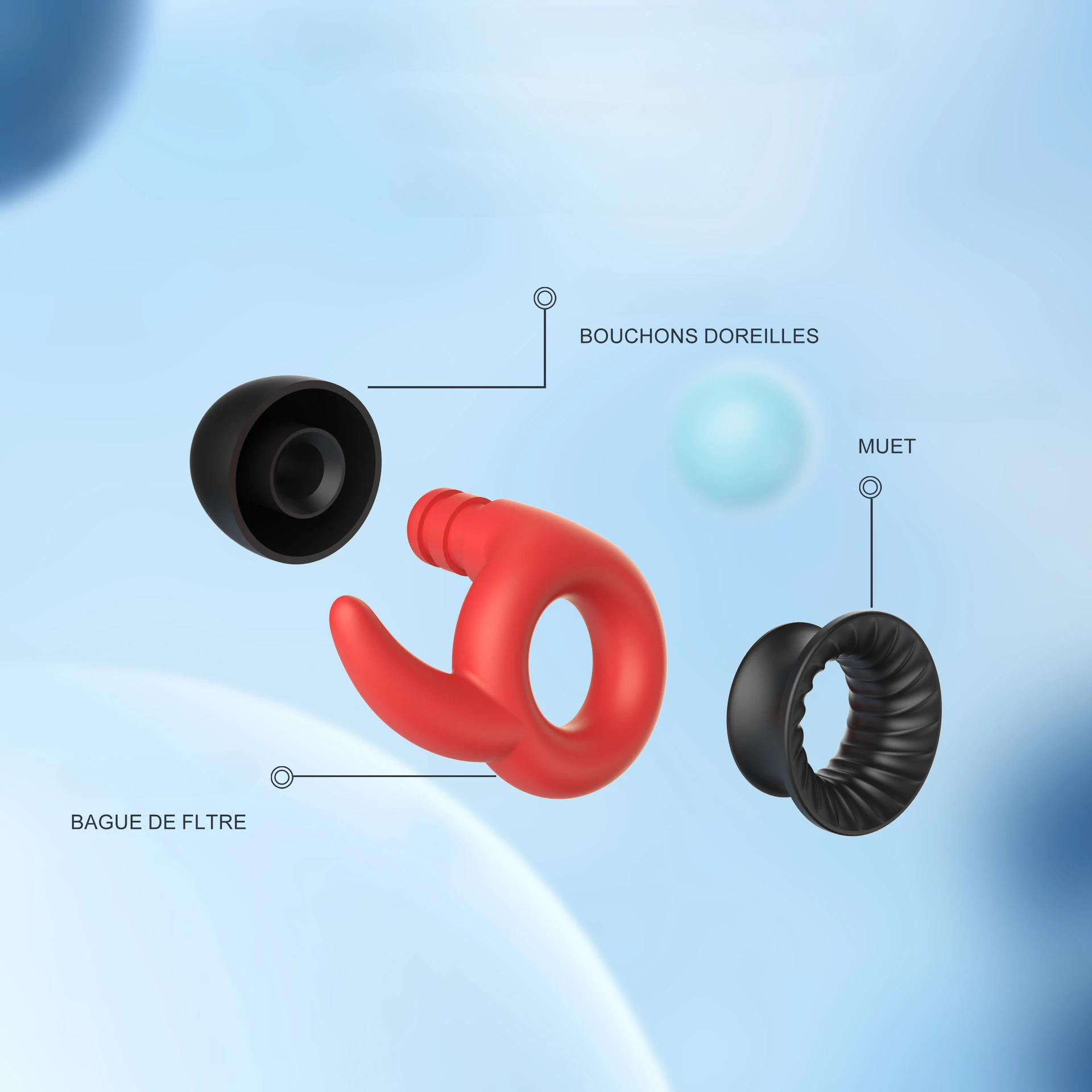 Bouchons d'oreille anti-bruit en silicone, prohibe la protection auditive, bouchon d'oreille de natation étanche, aide au sommeil réutilisable, produits d'isolation phonique