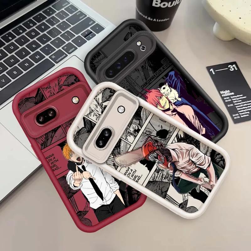 

Anime Cool Art Chainsaw Man Phone Case For Google Pixel 9 8A 8 7 7A Pro XL 5G Eye Ladder Soft TPU Shockproof Cover