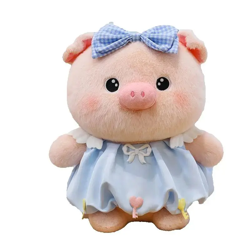 Jouet en peluche petit cochon mignon de 30CM, robe à nœud pour habiller une poupée cochon douce comme cadeau d'anniversaire et de noël pour enfants