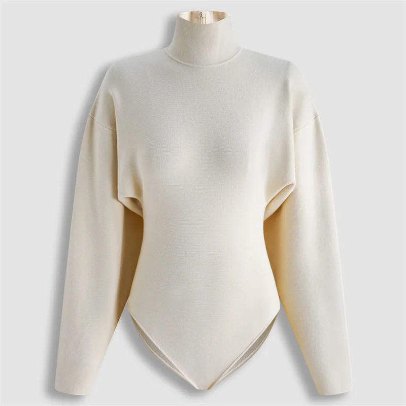 women's sweater New elastic knitted slim fit high neck pullover for autumn 2026 100% cotton women's jumper women's turtleneck