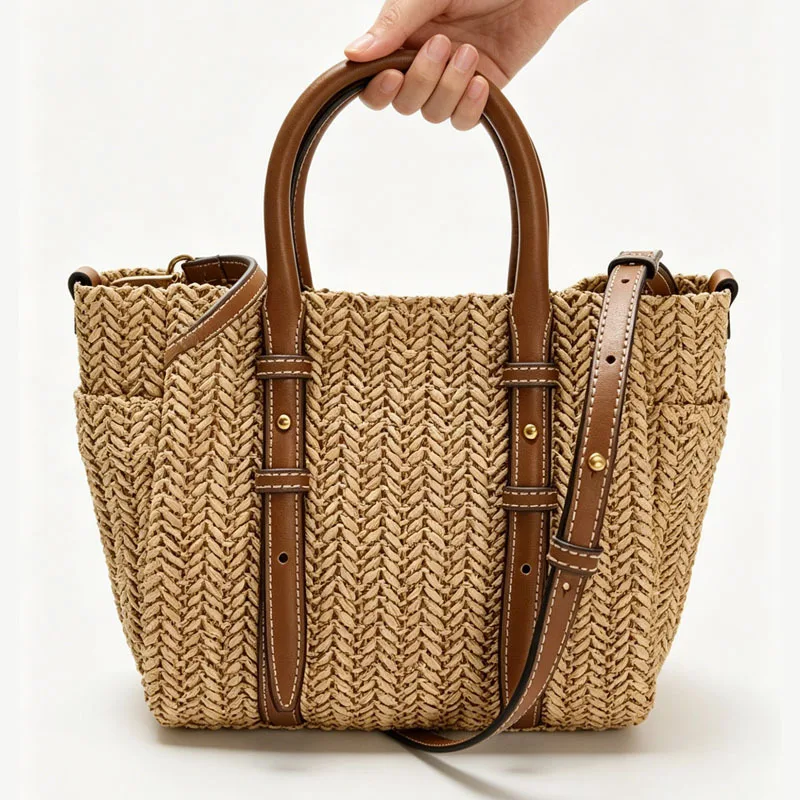 

Fashion Sea Beach Shoulder Bag Designer Bags for Women Handbags Handmade Tote Bohemian Woven Straw Bag Shopper Purse Female