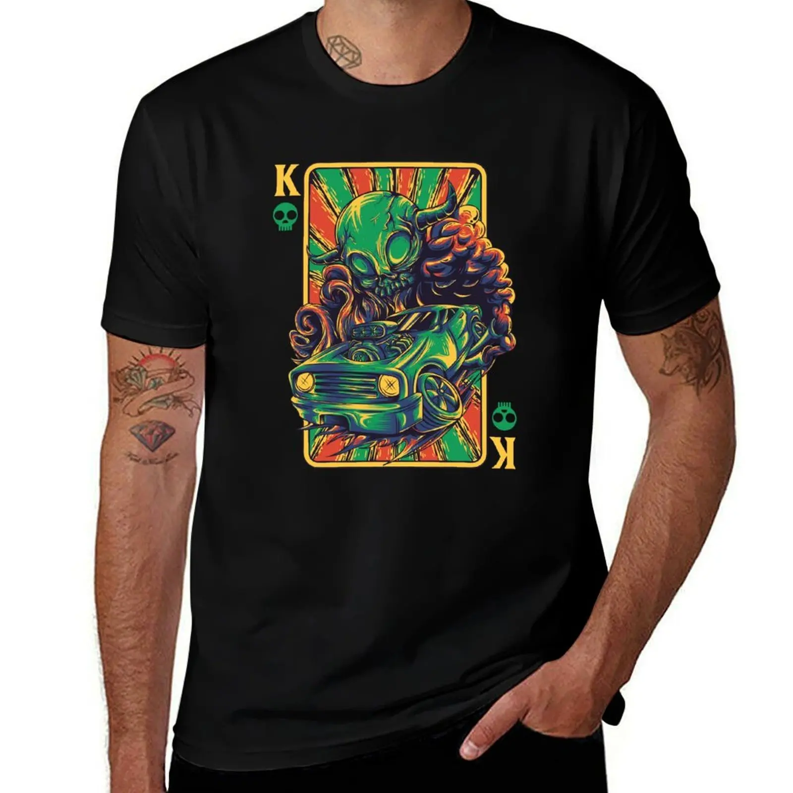 

The Galactic Gambler Alien King T-Shirt fashion shirts oversizeds T-shirts man luxury clothes men