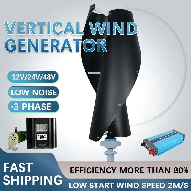 10KW Wind Turbine Generator 48V 24V Free Energy Magnetic Dynamo Strong Power 10000W Wind Turbine 220v Inverter Output For Home