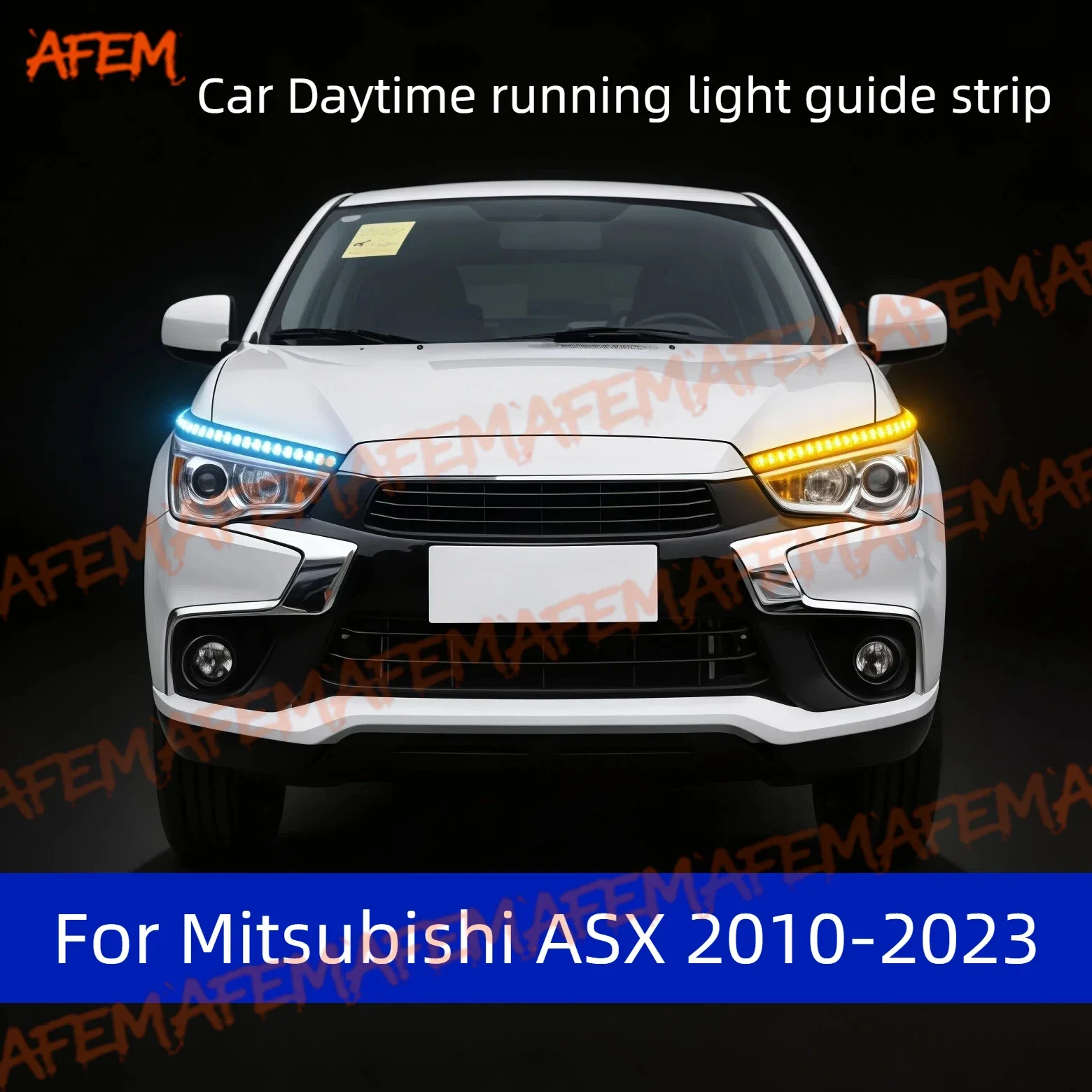 For Mitsubishi ASX 2010-2023 Car DRL Daytime Running Light Start Scan Style Sequential Flowing Turn Signal Light Ultra-Thin LED