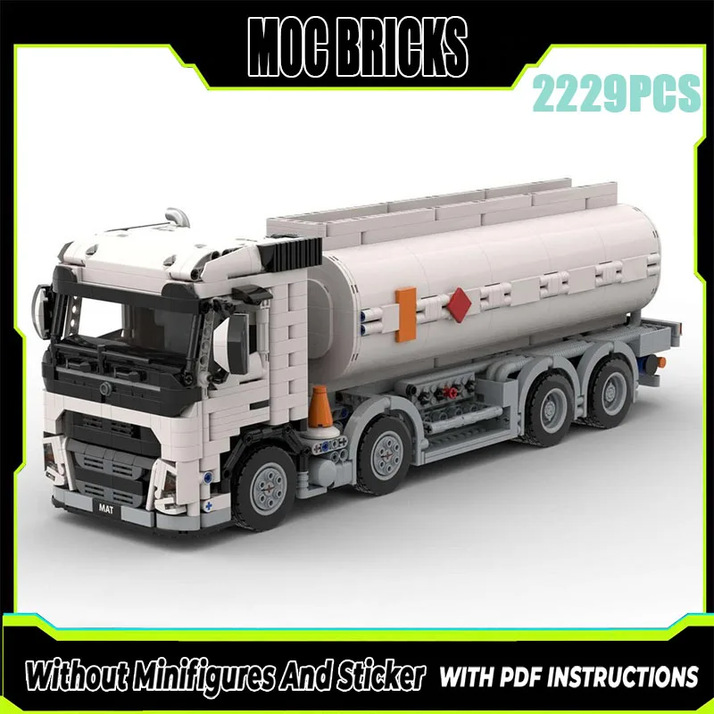 Exquisite New Product MOC Building Blocks Car Model Tank Truck and Trailer Combination Technology Modular Festival Toy DIY  Set