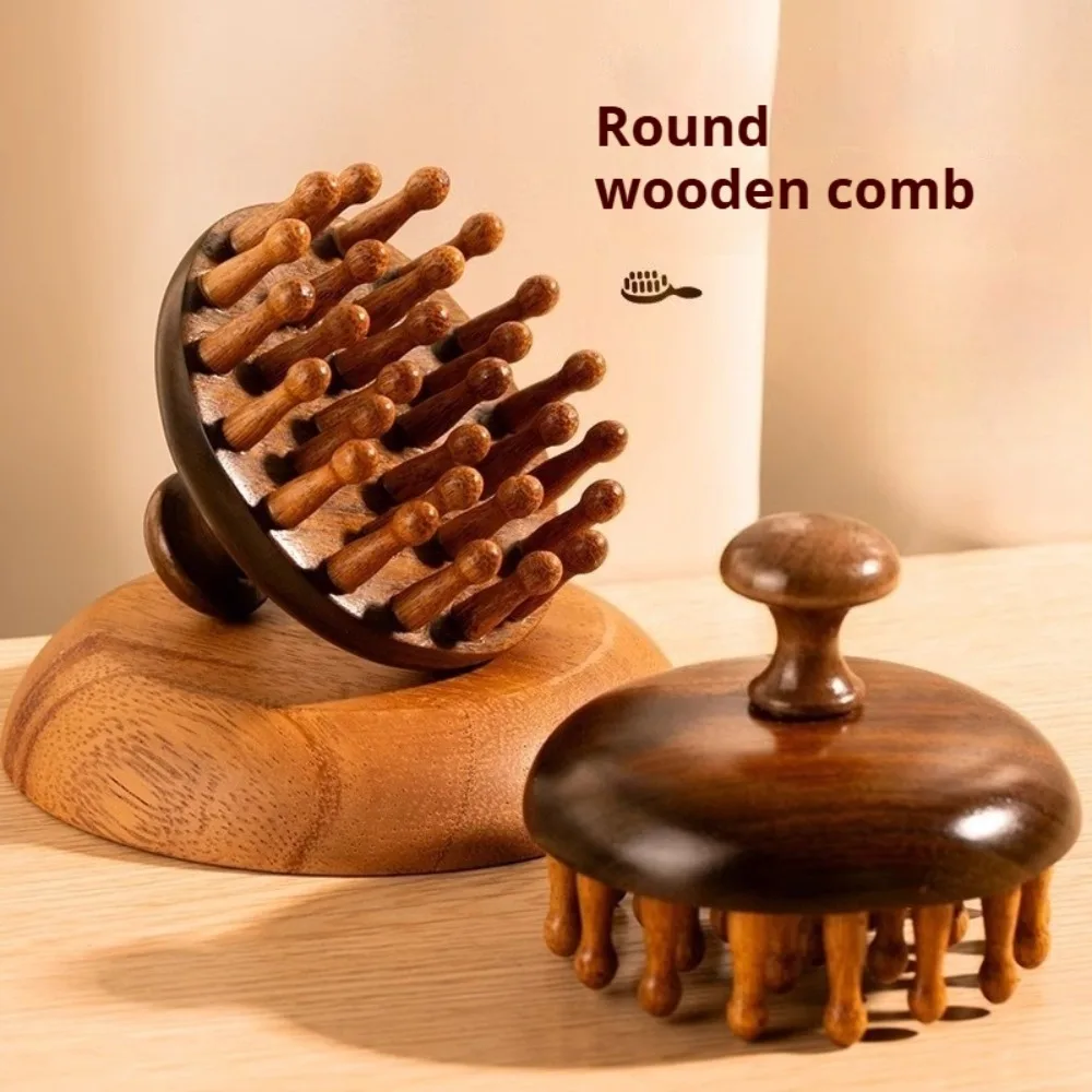 

1PC Disc Wooden Scalp Massager Head Massager Massage Comb Hair Meridian Comb