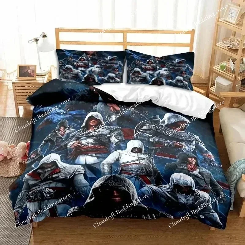 

Комплект постельного белья Game A-Assassin S C-Creed Art, комплект пододеяльников для геймеров, комплект постельного белья для взрослых и мальчиков, односпальный, двуспальный, королевский размер, подарок для мальчиков 02