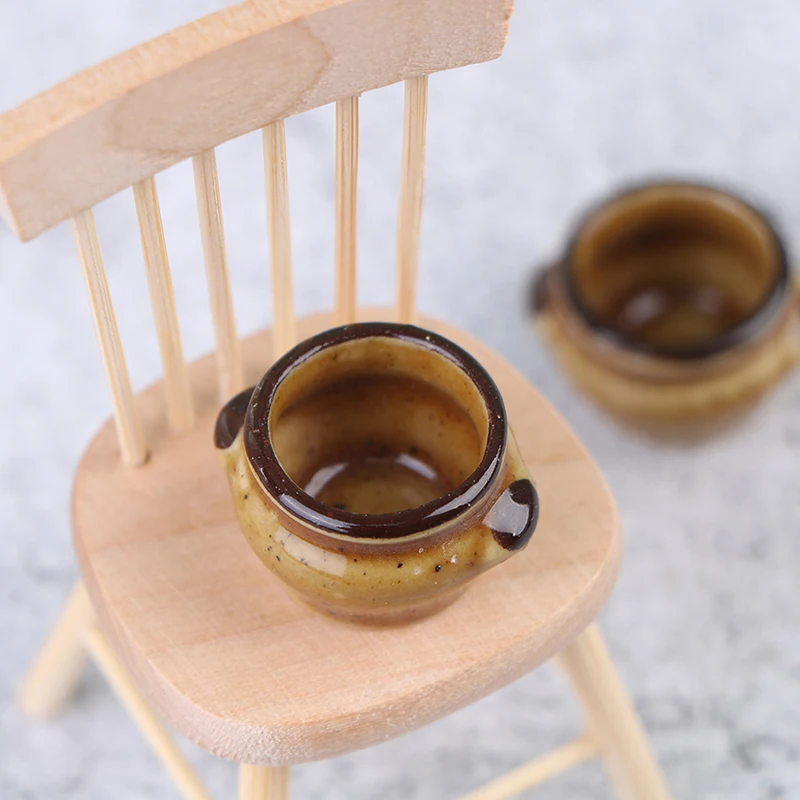 

1pc Ceramics 1:12 Dollhouse Ceramics Pot Bowl Tableware Vegetable Bowl Soup Bowl Kitchen Toy