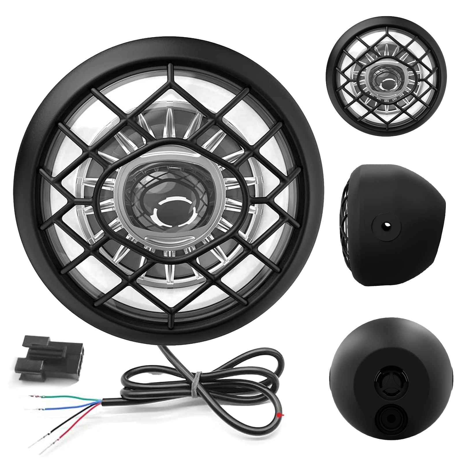 AliExpress NONE E-Bike Headlight with Horn Waterproof Front Light Daytime Running & Low Beam for Mountain Bike Motorcycle