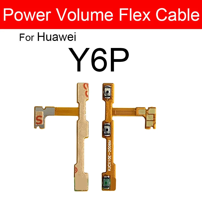 Power Volume Flex Cable For Huawei Y5 Y6 Y7 Y9 Prime Lite Pro 2017 2018 2019 Y6P Y7P Y8P Switch Key Side Flex Ribbon Replacement