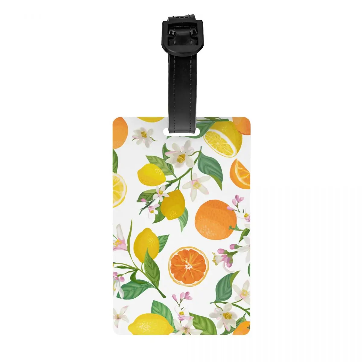 Custom Tropic Fruits Lemon Orange Flowers Luggage Tag Custom Baggage Tags Privacy Cover Name ID Card