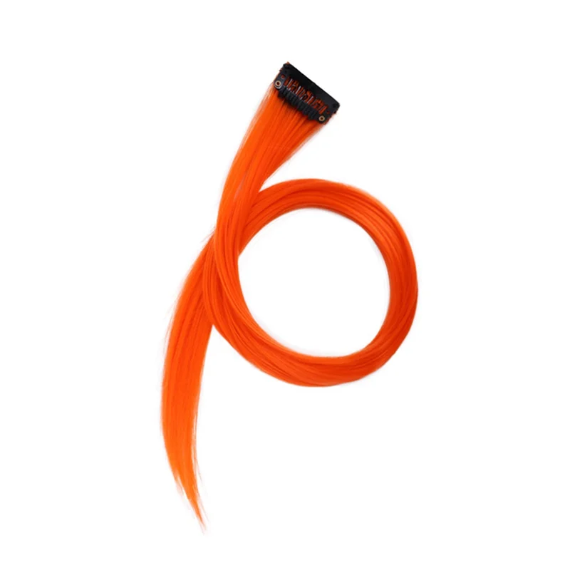 FZFZ Радужная мелированная разноцветная заколка для наращивания волос, длинная прямая заколка для волос, обрезка для волос, накладные волосы 3,2X55 см, Dur