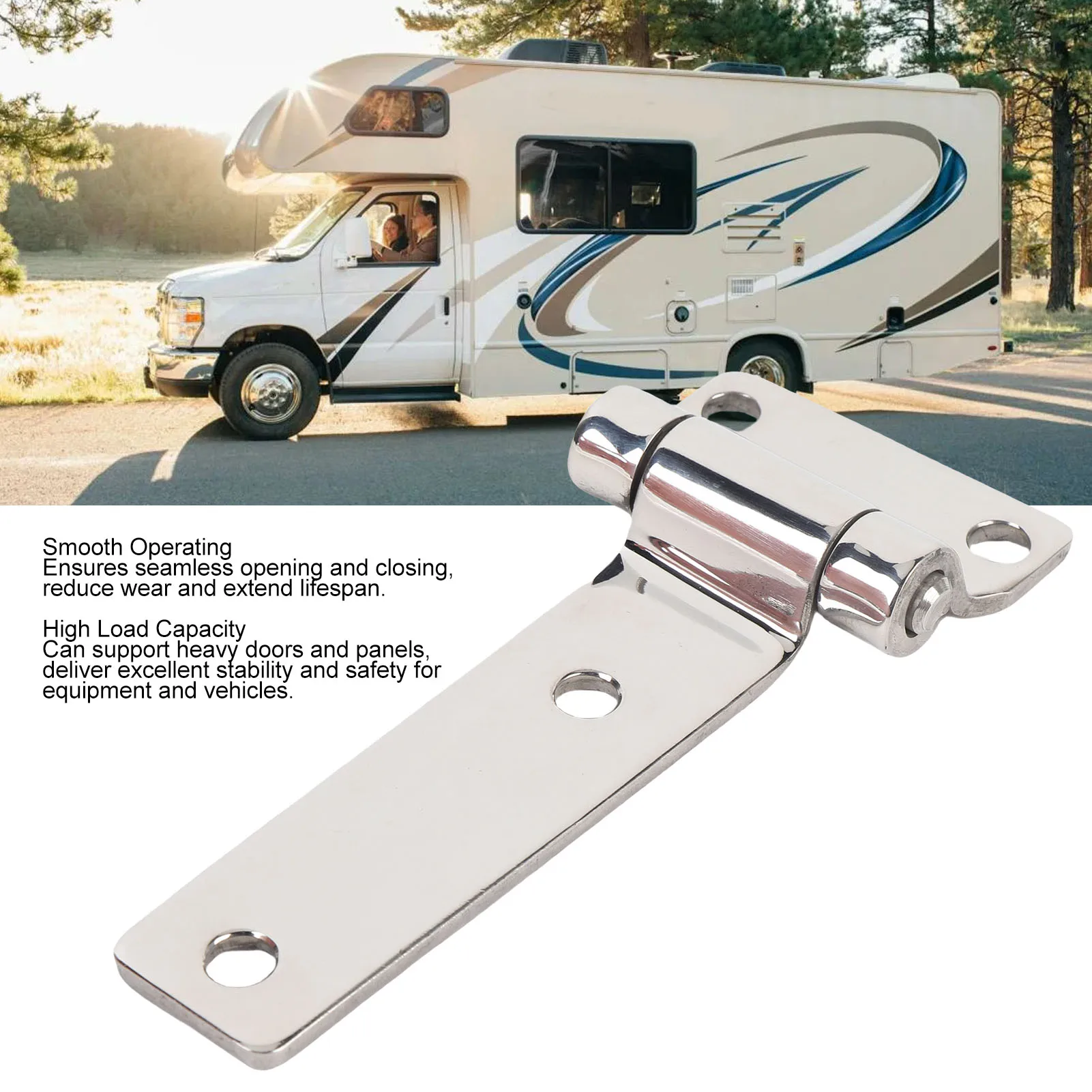 

T Shape Door Hatch Hinge High Load Capacity Multifunctional RV T Shape Door Hinge 304 Stainless Steel Weather Proof for Van