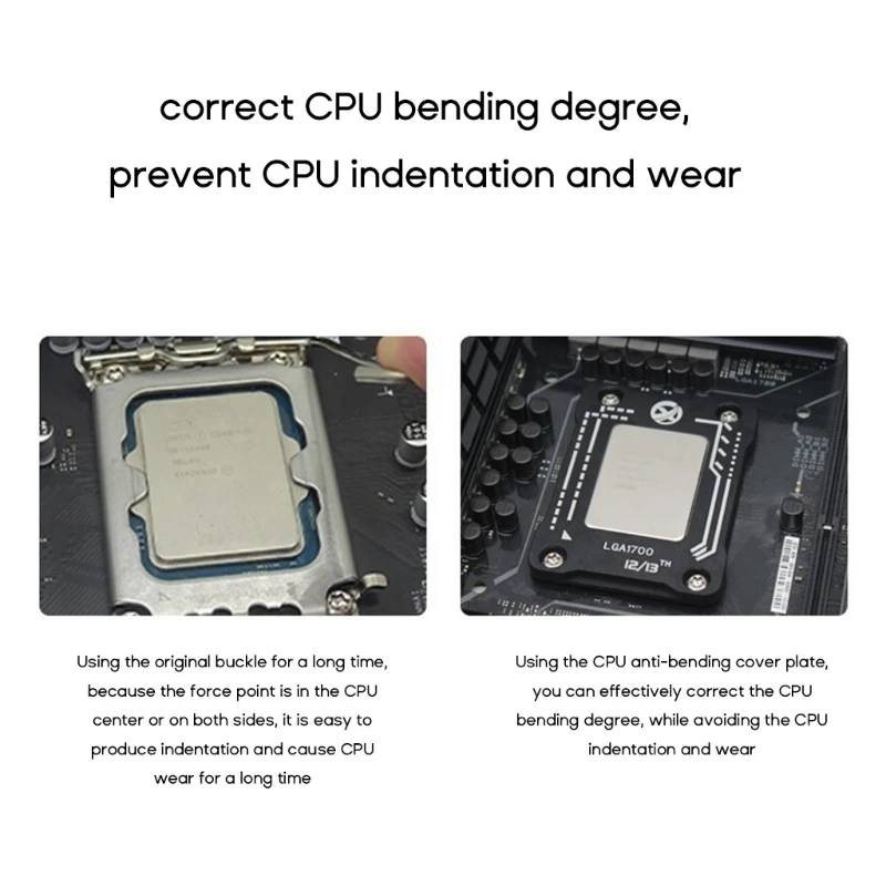 CPU 벤딩 교정 프레임 고정 버클, 인텔 12 세대 13 세대 LGA1700 LGA1800 용 낙하 방지 브래킷, CPU 고정 백플레인