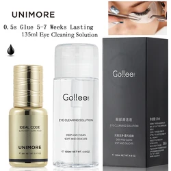 Unimore 0.5s Quick-drying Professional Eyelash Extension Glue Gollee 100ml Grafting Front Eyelash Shampoo Foam Cleaning Liquid