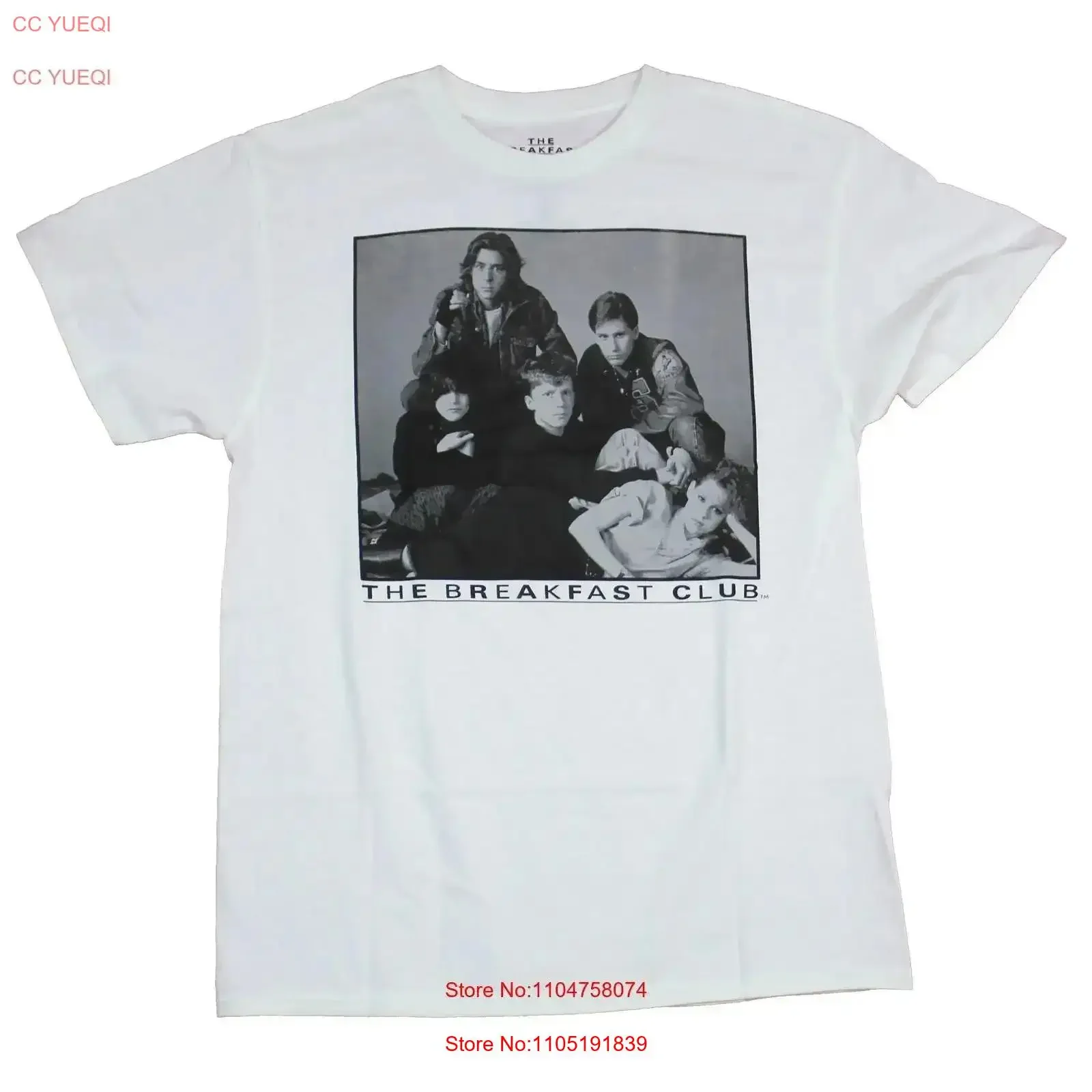 تي شيرت رجالي من The Breakfast Club B W Group صورة عتيقة مغسولة للارتداء اليومي، عتيق قابل للتنفس