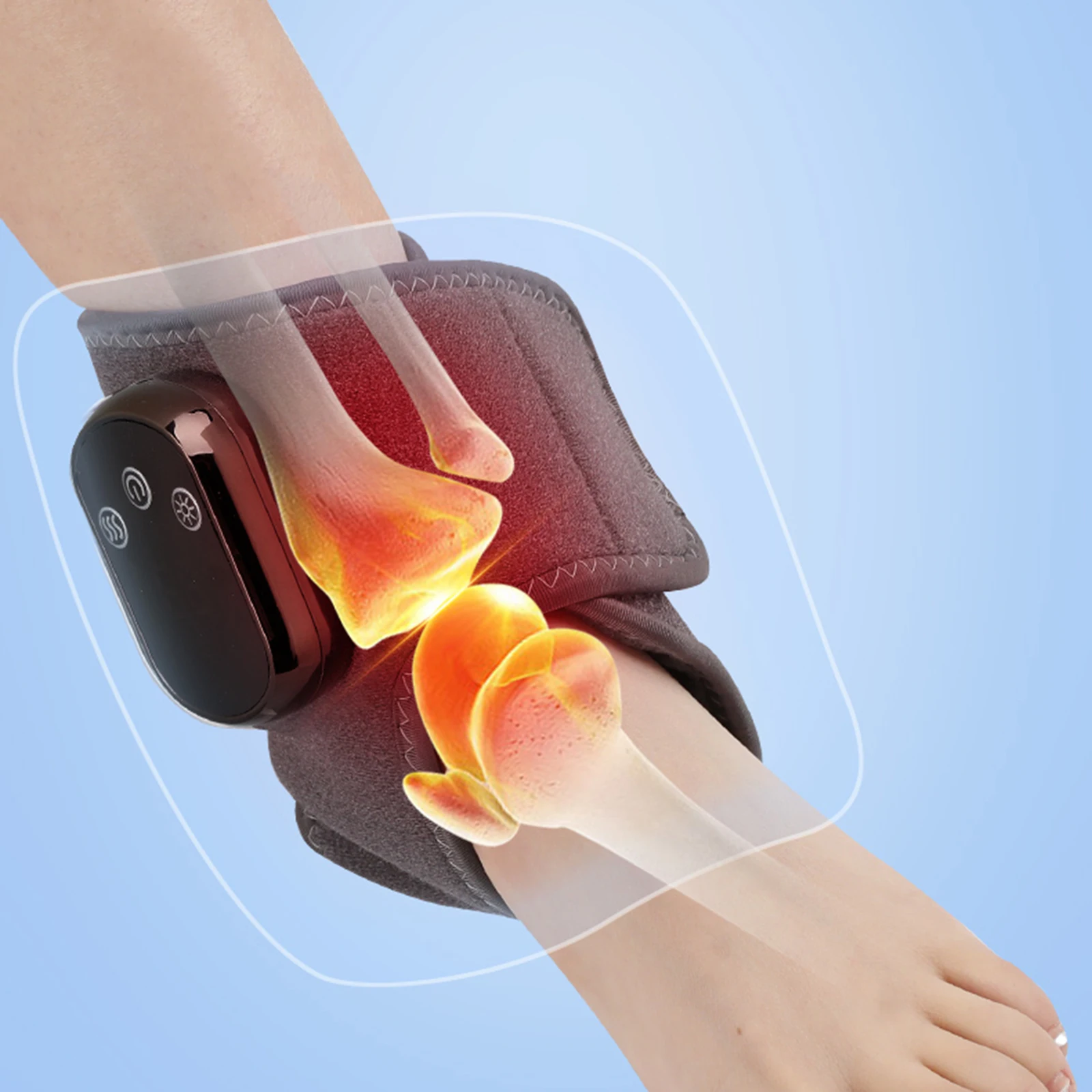 

Портативный массажер для ног USB-C с зарядкой и подогревом, массажер для лодыжки, 3 режима, легкий массажер для икр для домашнего офиса, снимает усталость