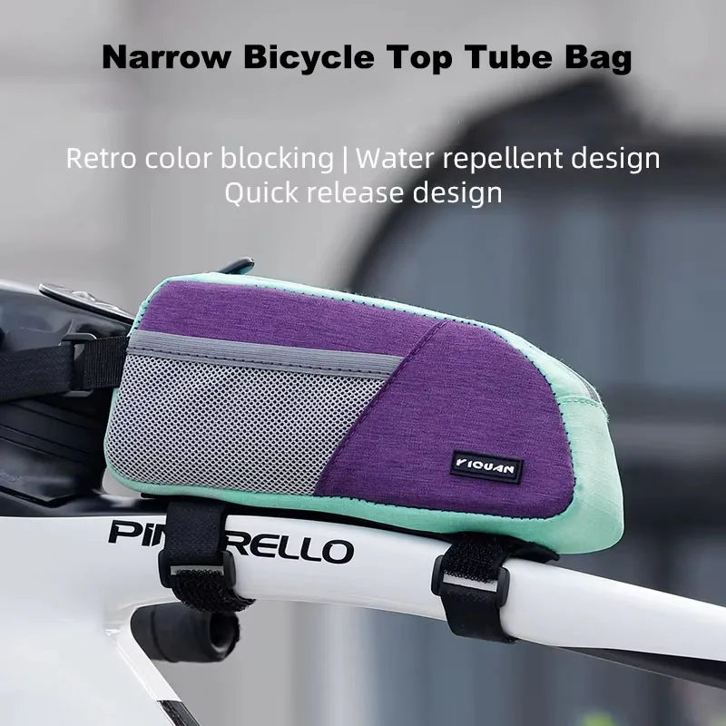 

New Purple Narrow Bicycle Top Tube Bag Portable Cycling Front Frame Triangle Bag Lightweight Bike Bag MTB Road Bike Accessories
