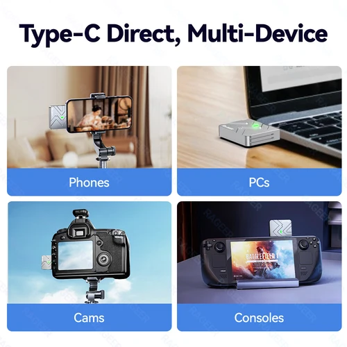 Imagen 2 del producto RAGEER M.2 2230 NVMe SSD Caja de aluminio, caja USB 3.2 Gen 2 (10 Gbps), cubierta magnética, chip Plug & Play 9210 tipo C