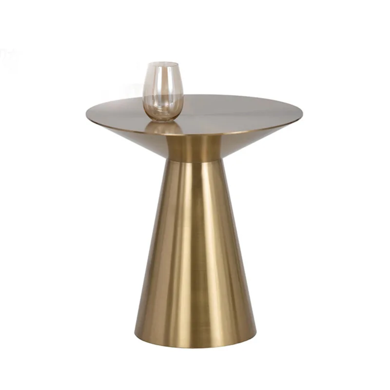 Luxo estilo nórdico mesa de chá de metal sala estar sofá mesa de canto dourado designer mesa de chá redonda dropshipping