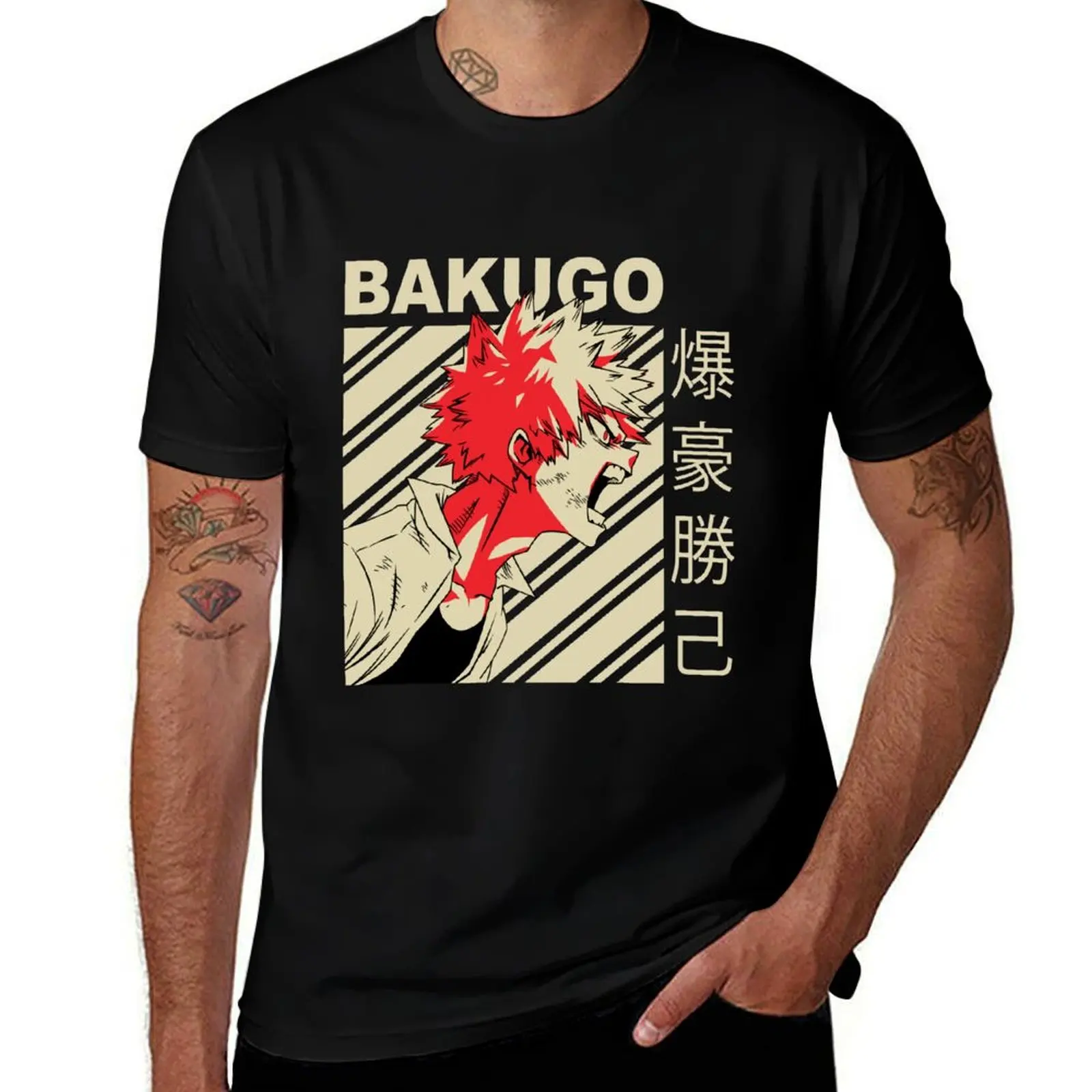 

Bakugo Katsuki Vintage Art T-Shirt t shirts cotton 100% t shirt man plain T-Shirt