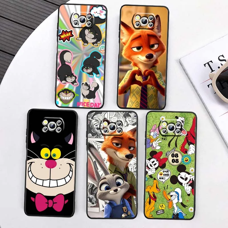 

Disney Anime Pattern Phone Case For Xiaomi Mi Poco F3 F4 F5 F6 X3 X4 X5 X6 X7 M3 M4 M5s M5 M6 GT Pro 5G Black Cover
