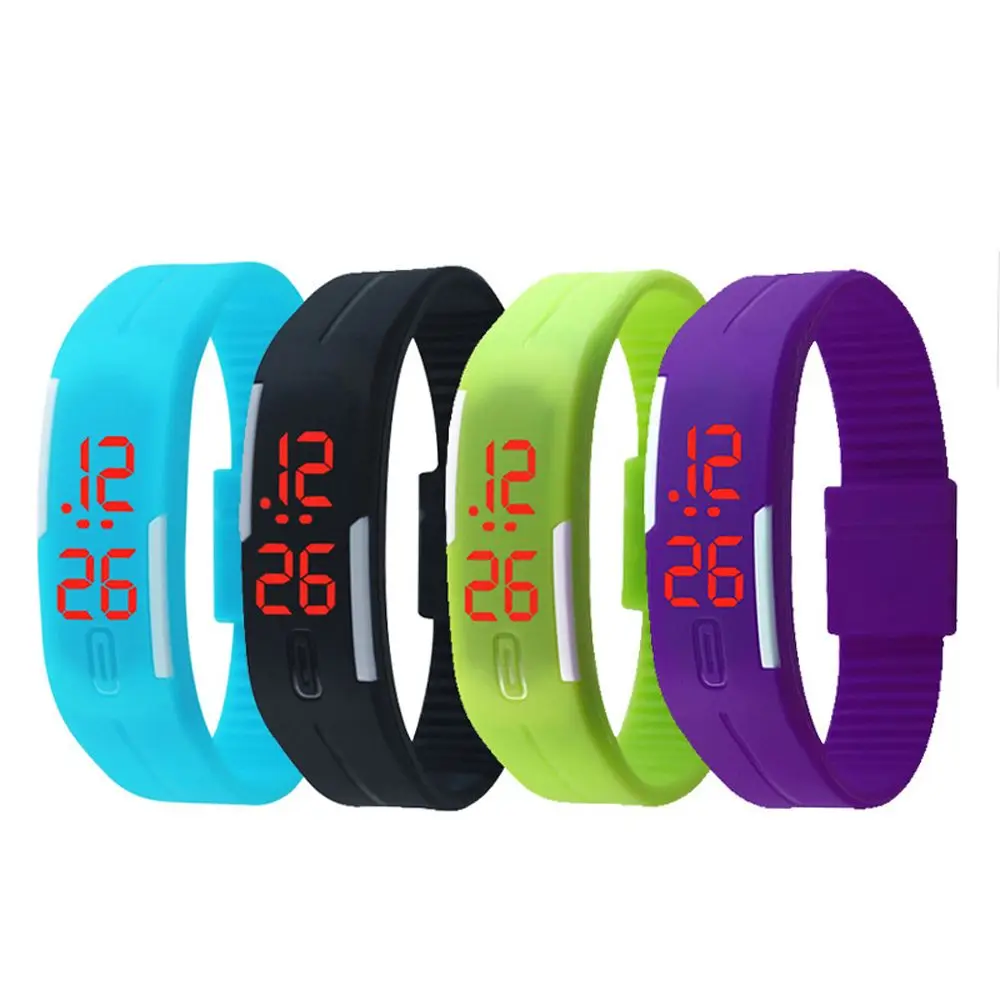 

Color Unisex Outdoor Silicone Wristband LED Touch Wrist Watch Sports Wristwatches Touch Digital Watch Electronic Watch