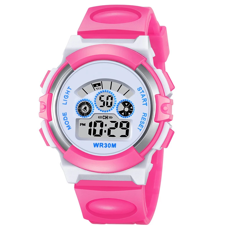 Student Electronic Watch Waterproof Sports Children Watch Glow Multi Function Boys Girls Digital Watch Seven Colors Light Gift