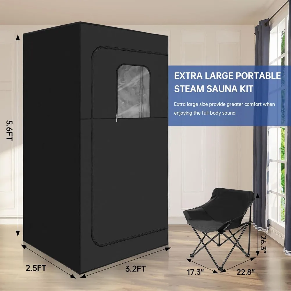 Portable Steam Sauna Home Spa,Full Size Steam Room Relaxation,600D Canvas Sauna Tent Personal Sauna Box 3L &1000W Steamer