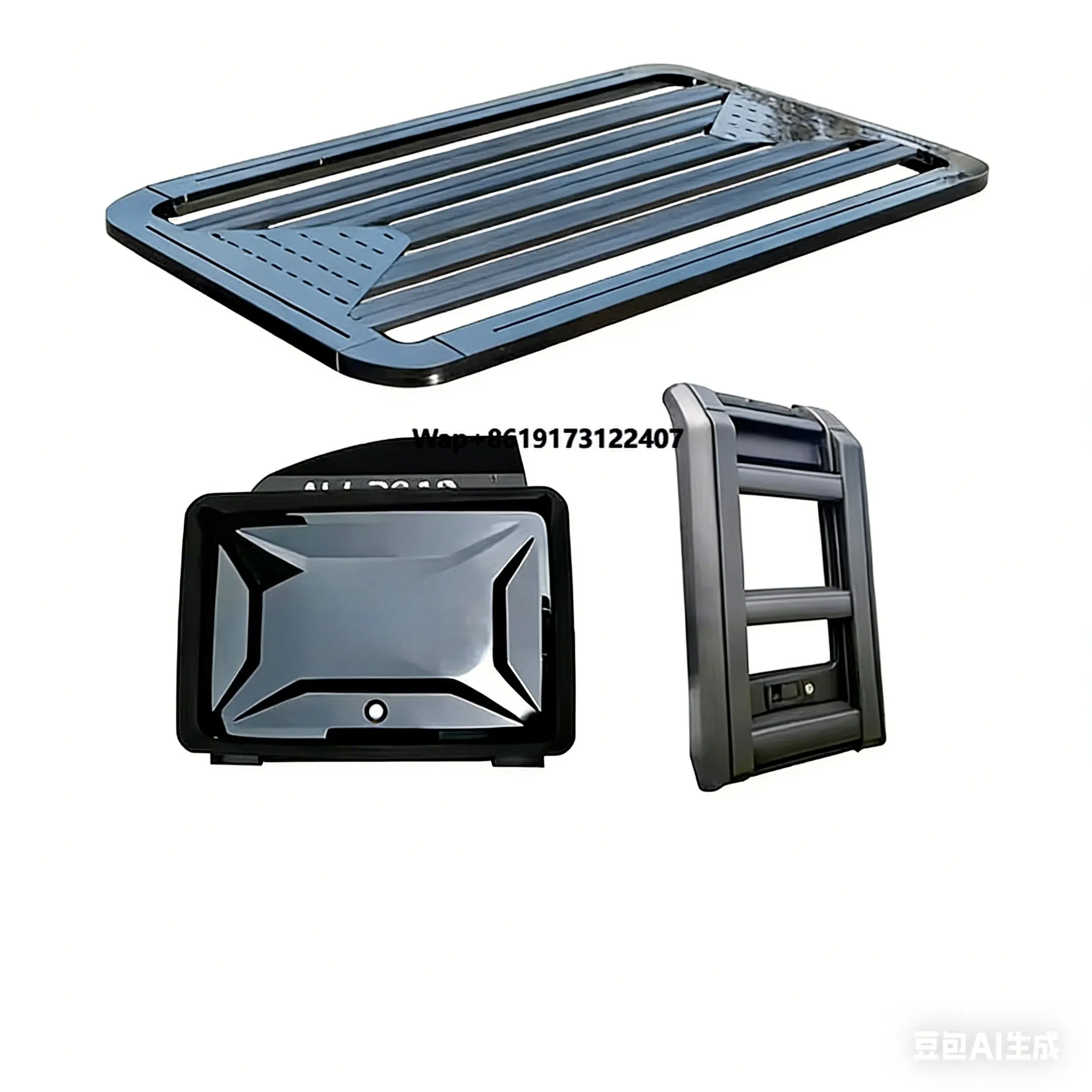 Aluminum Black King Kong Kit Luggage Platform Tool Side Box Climb Ladder Roof Rack for Chery Icar 03 Jaecoo J6 Accessories