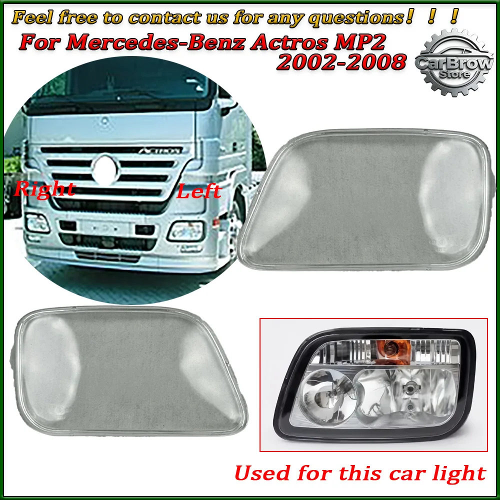 

Transparent Headlamp Cover Replace Original Lampshade Glass For Benz Actros MP2 2002 to 2008 Headlight Shell Lamp Shade Lens