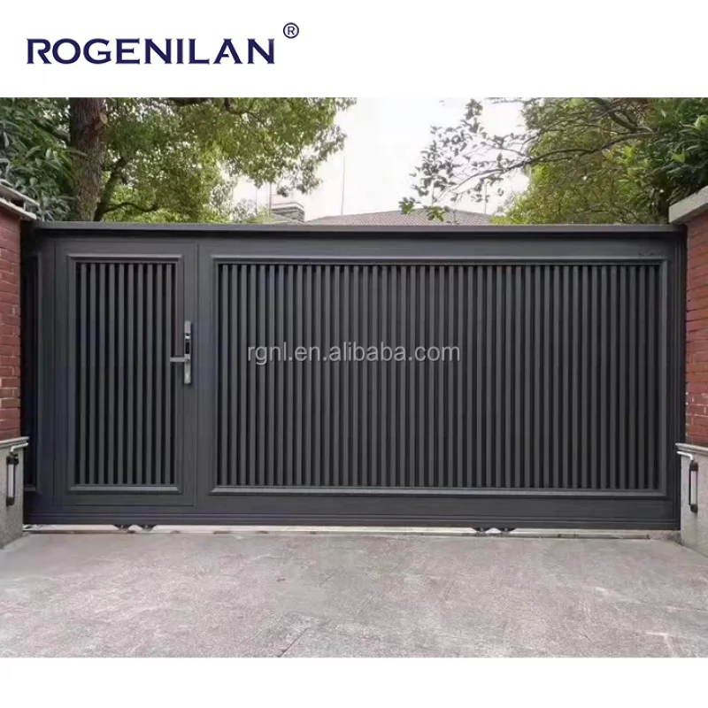 custom.Aluminum Privacy System Automatic Pedestrian Railing Door Driveway Sliding Swing Gate