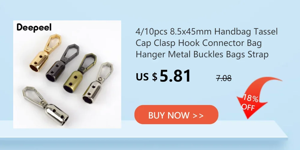 2/4Pcs Deepeel Metal Cord Lock Buckles Bag Belts Connector Hanger Handbag Strap Stopper Tassel Cap Clasp Hardware Accessories