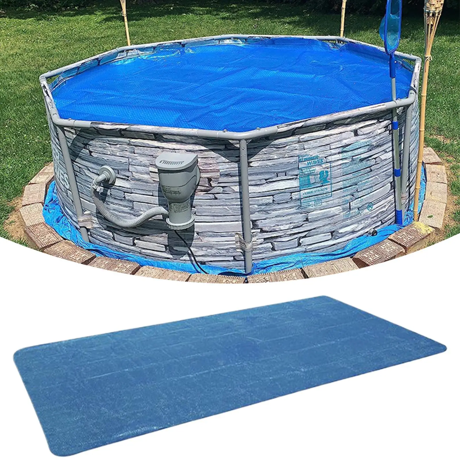 Couverture solaire de piscine couverture solaire piscine rectangulaire pliable tapis isolé chauffage de sécurité chaleur imperméable pour l'extérieur été soleil Spa