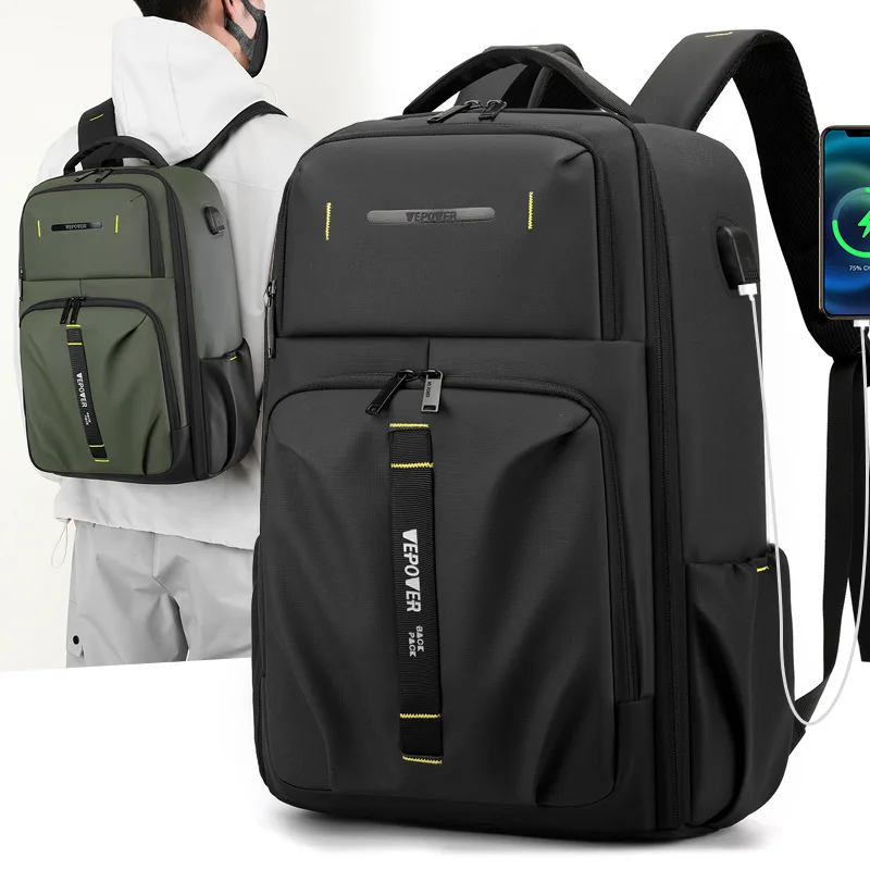 2024New Men's Fashion Business Backpack for College Students USB Cable Laptop Bag Lightweight Backpacks mochila hombre sac a dos