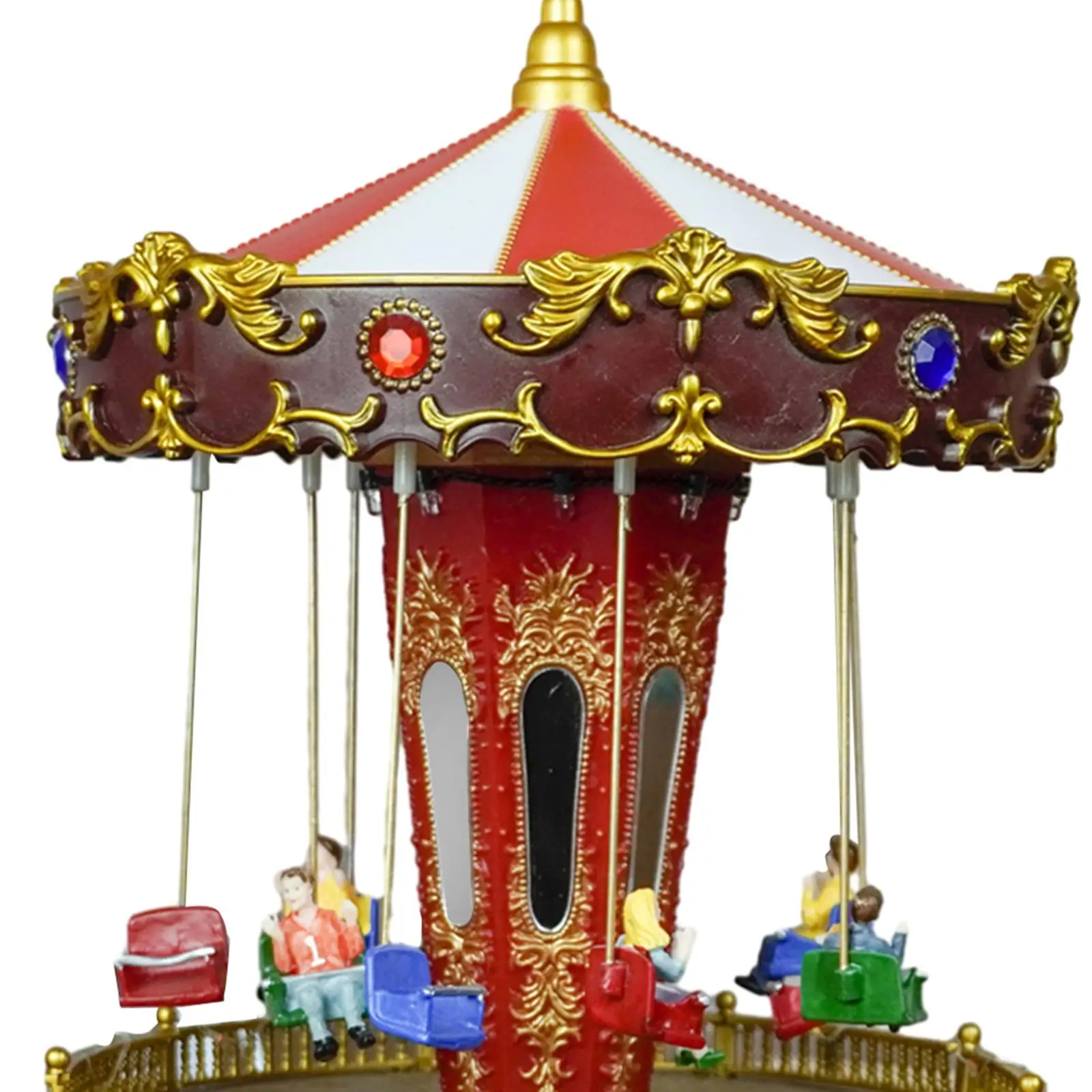 Christmas Carousel Figurines Decoration Music Box Realistic with Music and Light for Valentine's Day Gifts Home Daughter Women