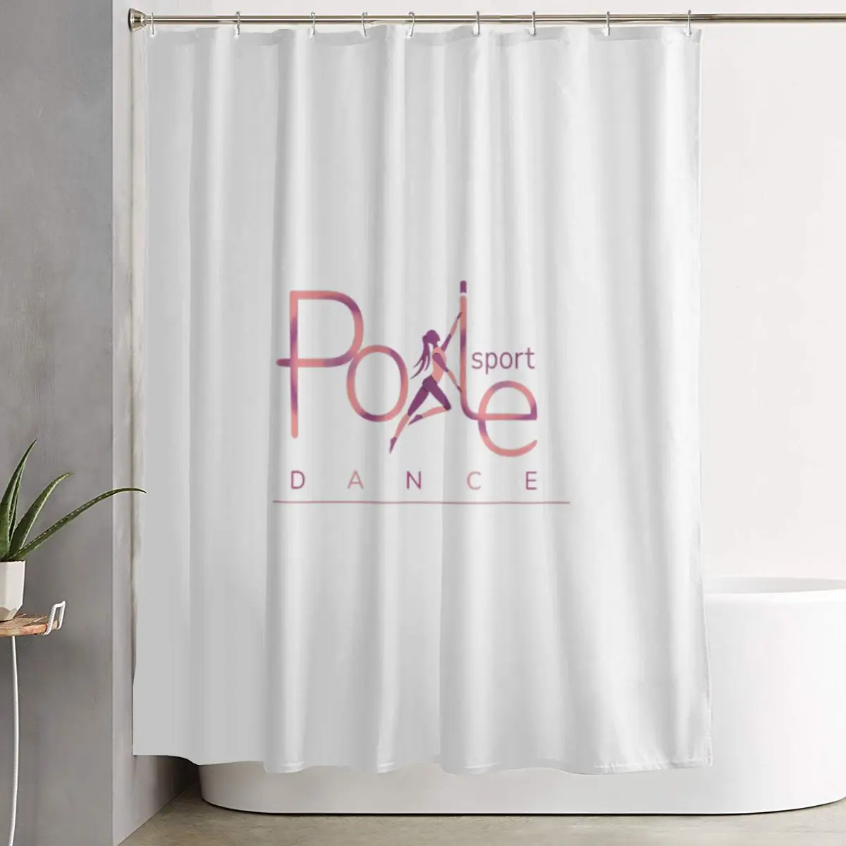 

Pole Dance Shower Curtain Bathroom Polyester Waterproof Bath Curtains with Hooks
