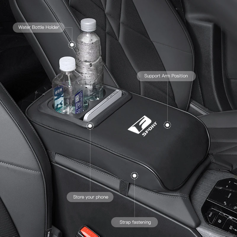 مسند ذراع السيارة صندوق وسادة جلدية وسادة ناعمة مع حامل الكأس لكزس F-SPORT ES RX NX LS UX LM LX GX IS300 RX350 LS500 LX600 NX260