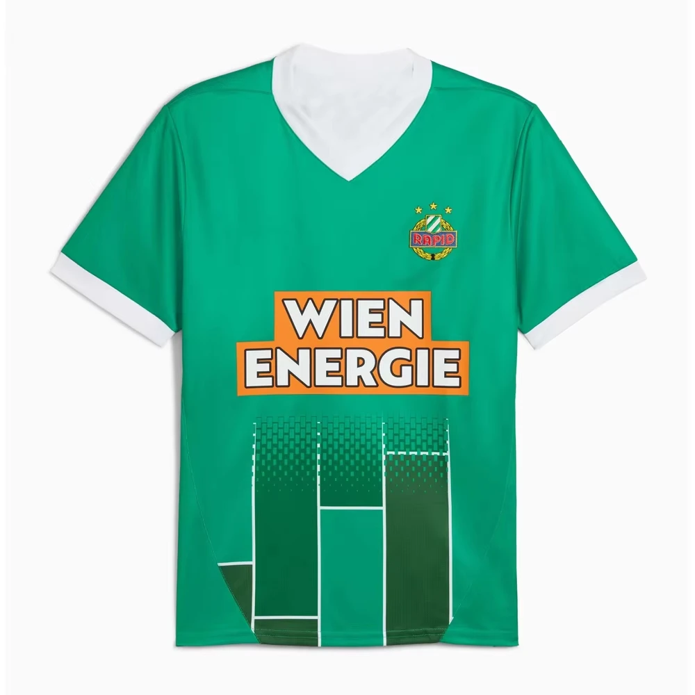 

Новинка 2025, футбольная майка SK Rapid Vienna с короткими рукавами для мужчин, детская футбольная экипировка_s Футбольный топ