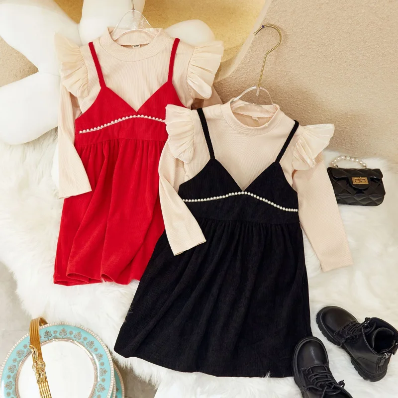 

Autumn Girls Fashionable and Stylish Strap Dress Little Girl Baby Princess Dress